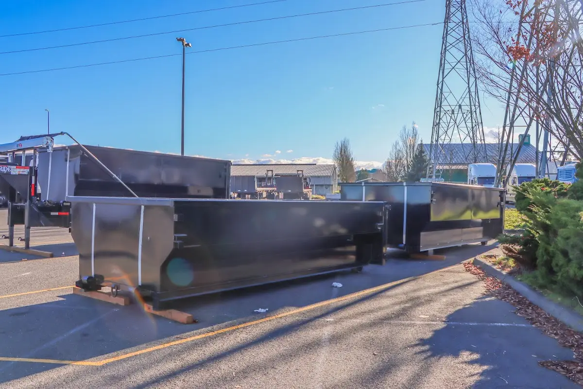 Roll-off dumpster ready for waste disposal at job site for Roofing Dumpster Rental in Tarboro